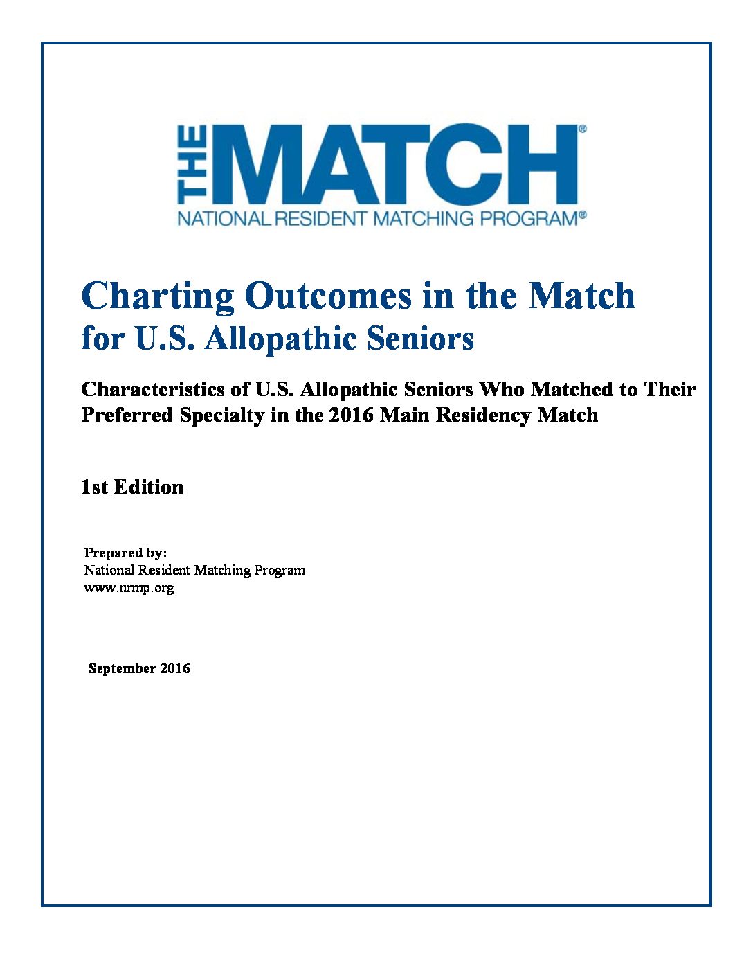 Charting Outcomes Match 2017